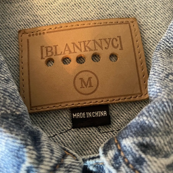 BLANK NYC Custom Sequin Madonna Fashion Large Appliqué Patch Denim Jacket Size M - Picture 10 of 13